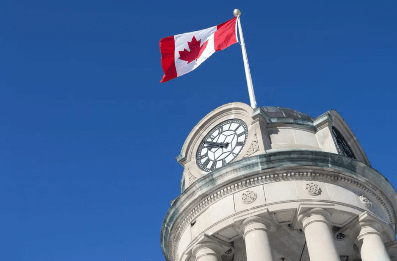 the top of a canadian clocktower